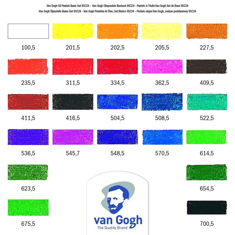 Van Gogh Oil Pastel, Round Full Stick, 24-Piece Set - Image 4